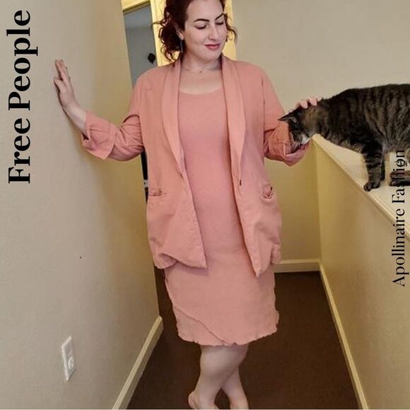 FREE PEOPLE WINNING COMBO BLAZER AND DRESS IN PINK SP NEW - Picture 8 of 10